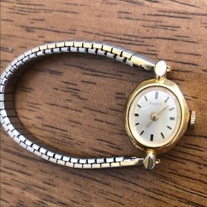 Timex Gold Tone Watch Wrist Expand Flex Band